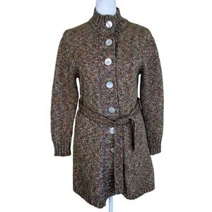 Caribbean Joe Vintage Y2K Multicolored Mohair Blend Longline Cardigan w Tie SP